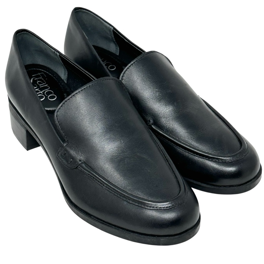 NEW Franco Sarto Bocca Women's Slip-On Black Leather Loafer Shoes 7